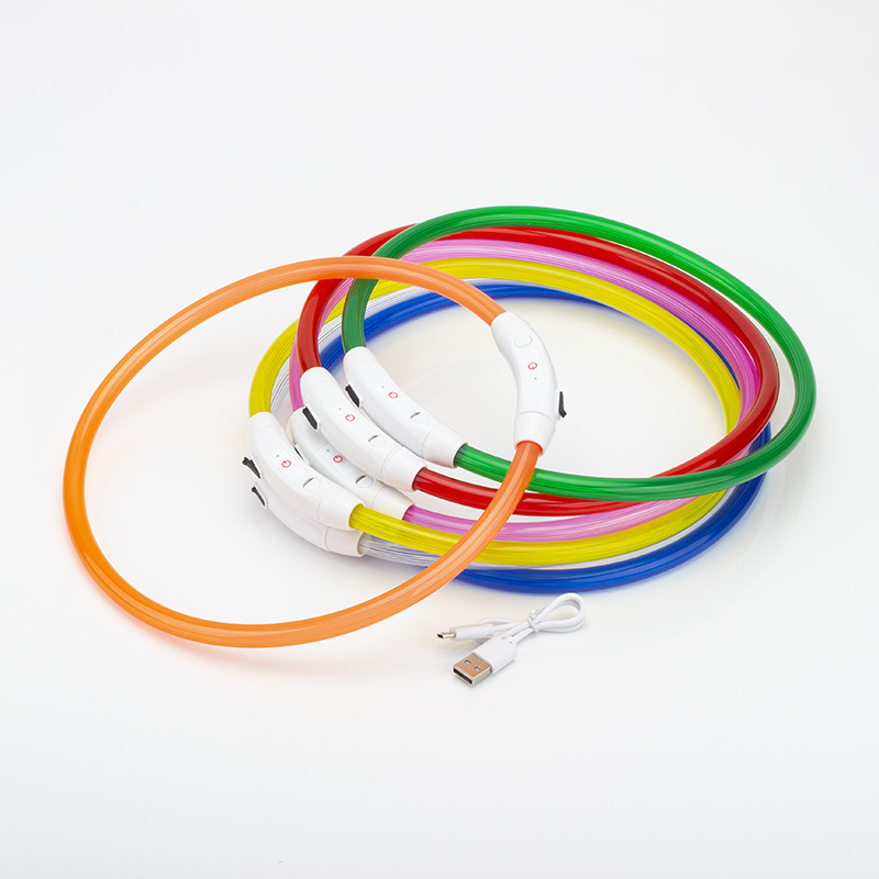 LED Luminous Collar PVC Collar USB Charging Dog Glow-in-The-Dark Ring