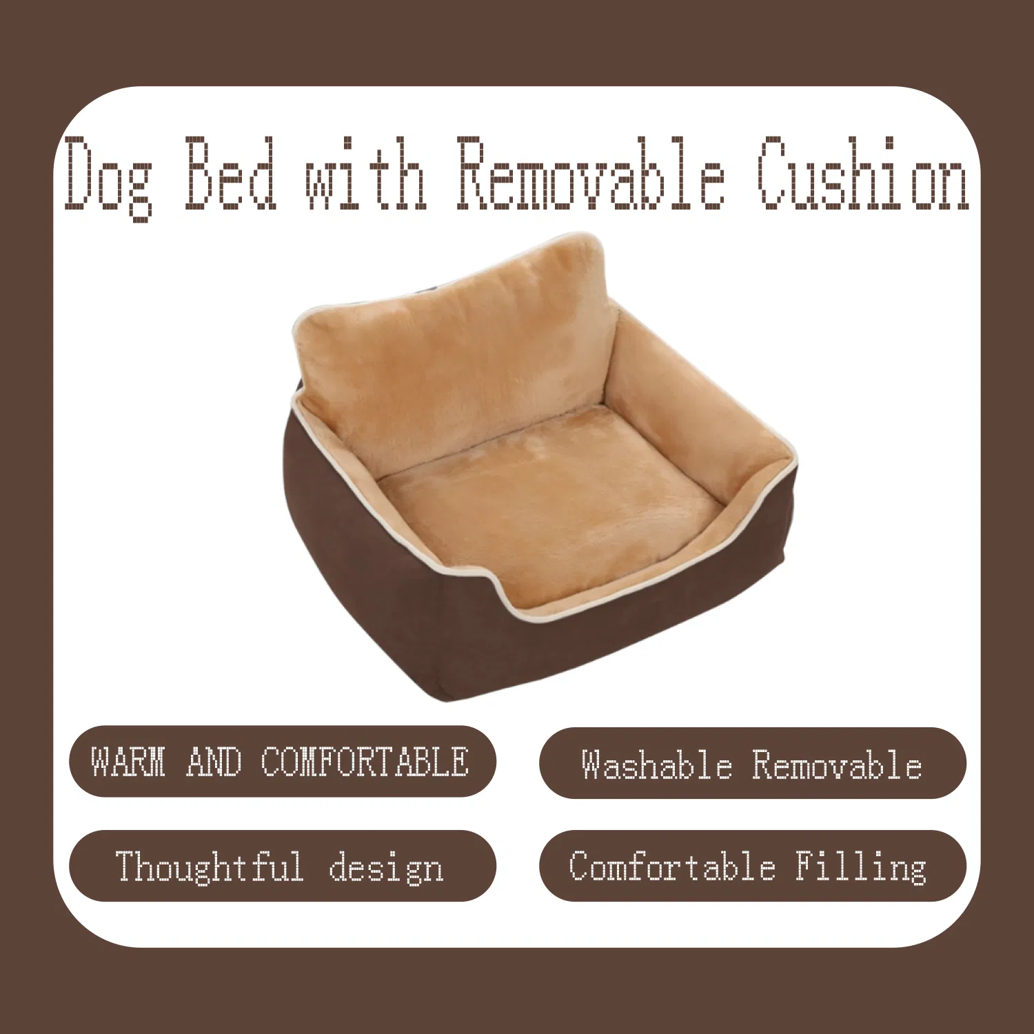 Soft Comfortable Sofa Couch Plush Bed for Dogs Cats Fluffy Calming Pet Bed