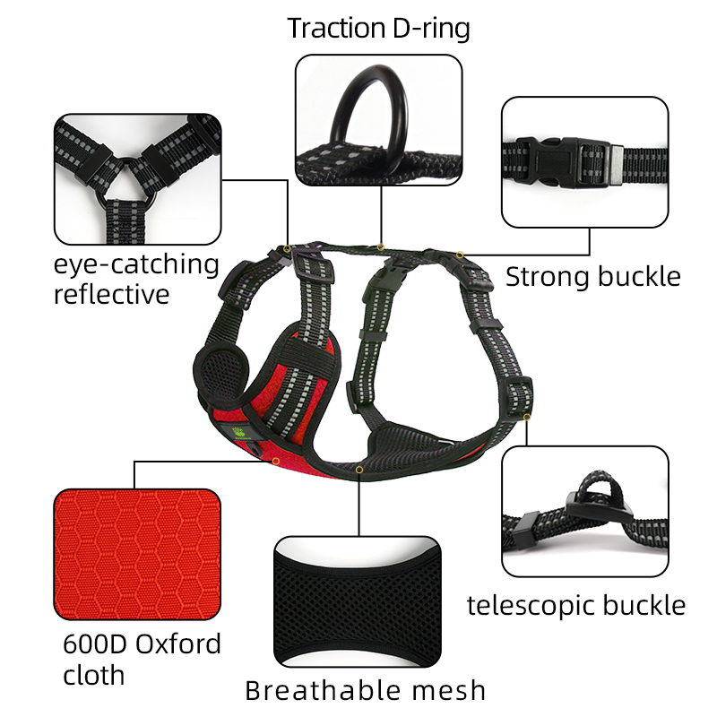 Lighter Pet Harness Soft Mesh No Pull Comfortable Padded Dog Harness Vest Pet Walking Vest Puppy Harness