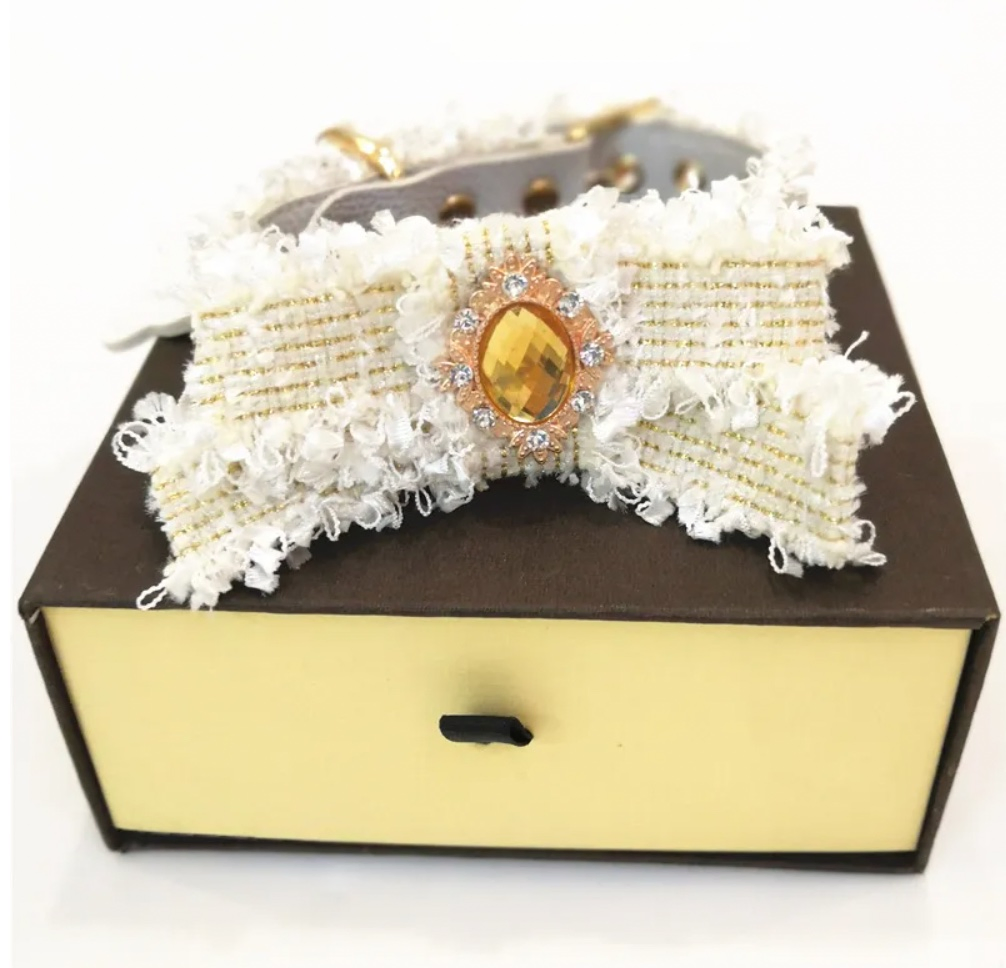 Sweet Flower Tie Pet Dog Collar, Pet Dog Collar for Puppy