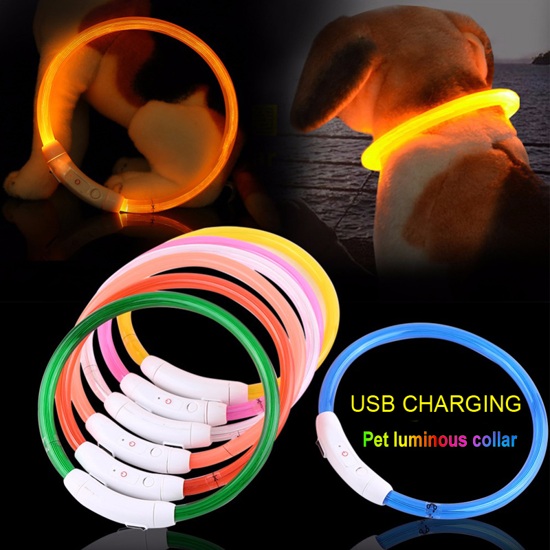 Glow-in-The-Dark Rechargeable LED Dog Collar for Safe Night Walks