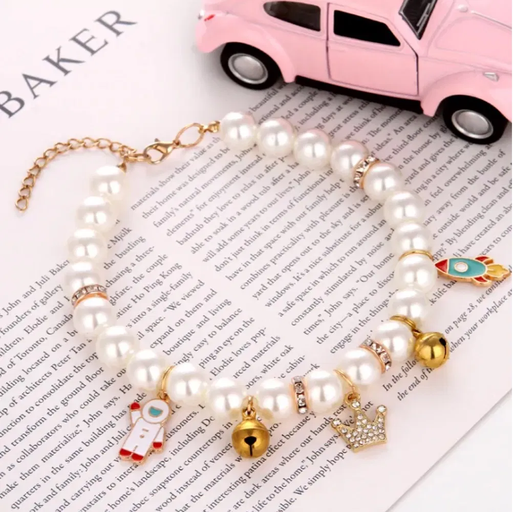 Hot Sale Pet Cat Collar Pearls Necklace Cute Fashion Pet Collars