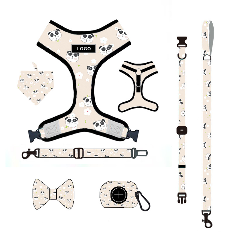 Dye Sublimation Printing Custom Logo Dog Harness Reflective Adjustable Pet Harness Accessory