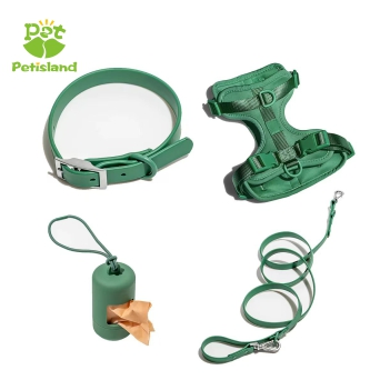 Petisalnd New Products Wholesale Pet Supply 4 In1 PVC Adjustable Dog Harness with Leash and Collar Set