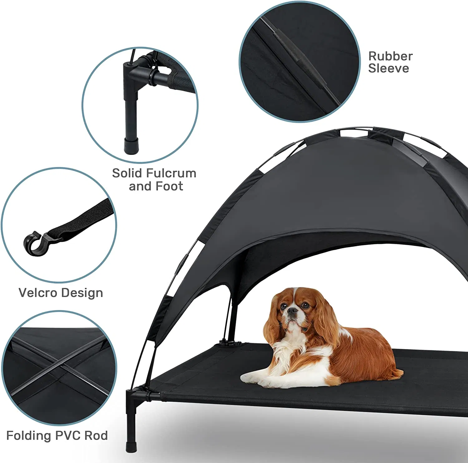 Portable Raised Pet Cot Cooling Bed for Dogs and Cats