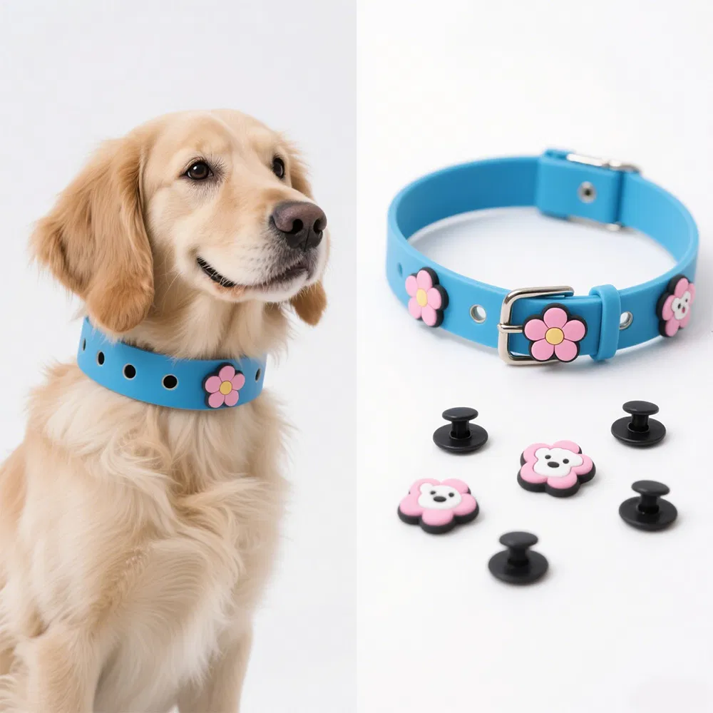 Custom PVC Dog Collar Decorations for Grooming Salons &amp; Pet Shops OEM