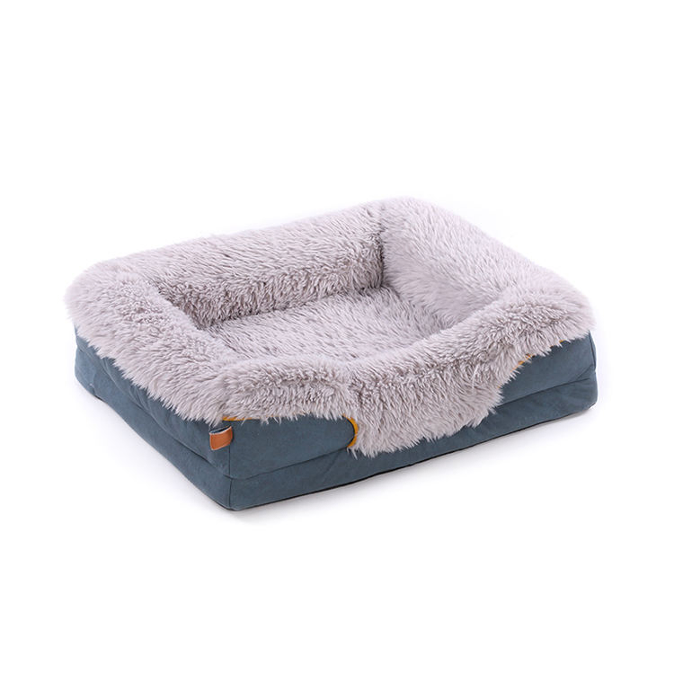 Luxury Fluffy Cushion Plush Soft Donut Dog Bed Accessories Washable Calming Sofa Camas Para Perros Large Custom Cat Dog Pet Bed