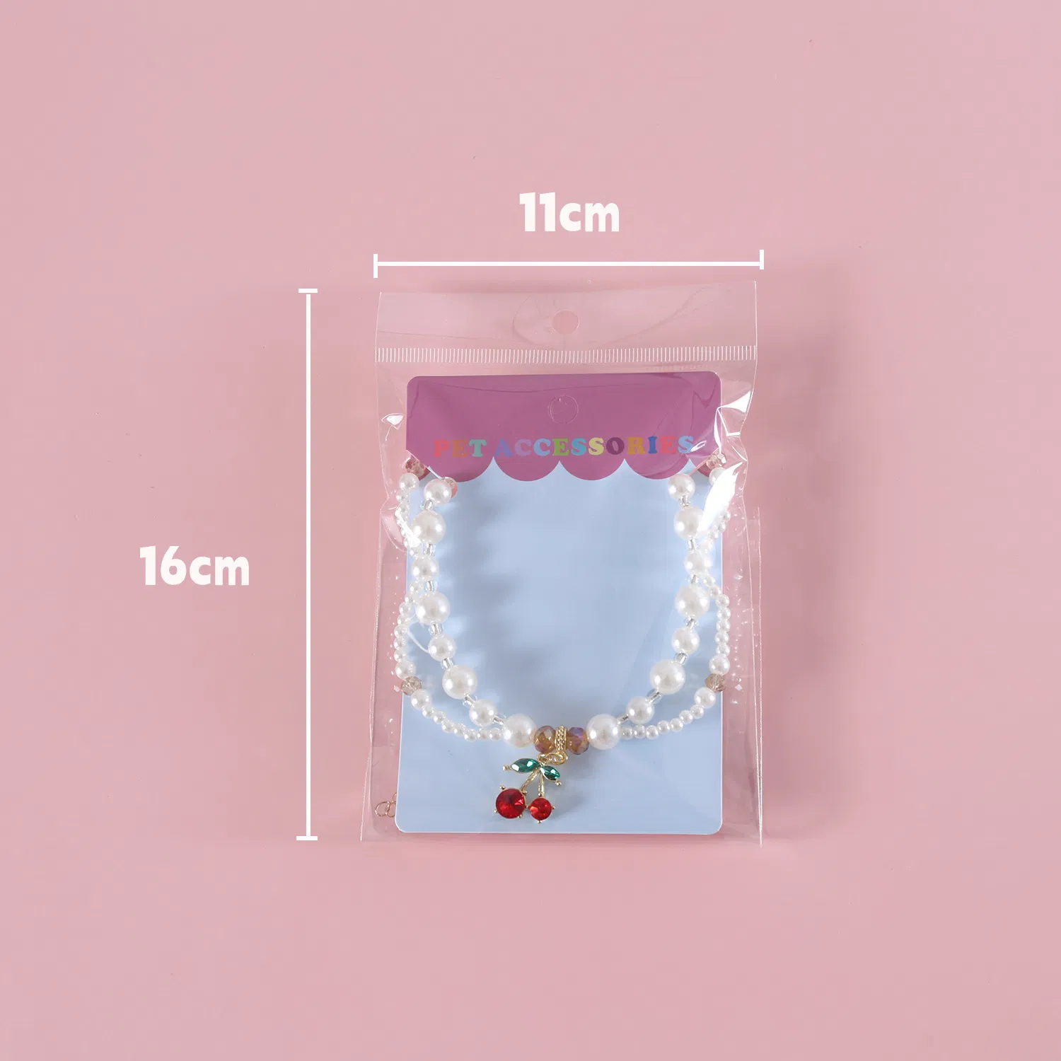 Multi-Layer Pearl Pet Bib Collar with Crystal Charms for Cats &amp; Small Dogs