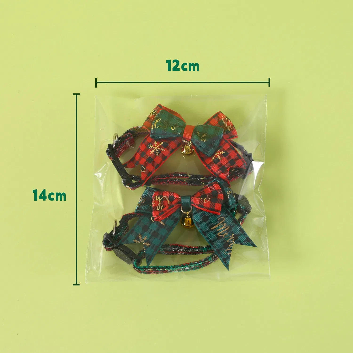 Christmas Plaid Pet Collar with Bell - Safety Breakaway Adjustable Cat Dog Collar