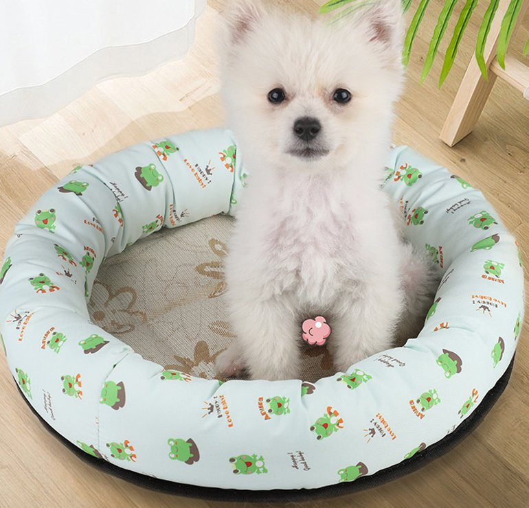 Round Cat and Dog Nest Bed Mat Cooling Mat Pet Striped Mat