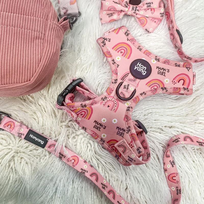 OEM Manufacturers Personalized Soft Padded Adjustable Designer Wholesale Pet Dog Harness and Leash Set Custom Dog Harness