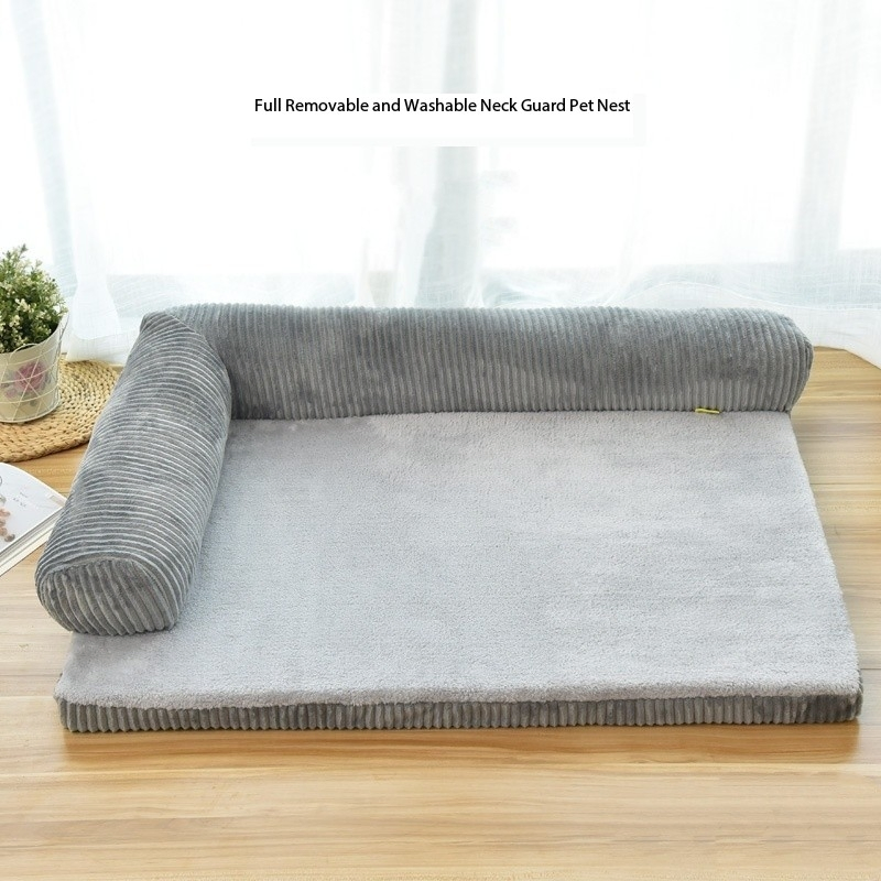 Manufacturer Wholesale Pet Sofa Removable and Washable Plush Dog Warm Mat Kennel Bed