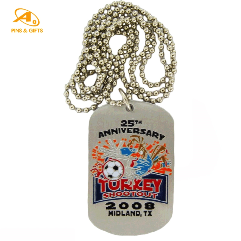 Customized Machine Engraving Stainless Steel Blank with Printing Logo on Oneboth Side Metal Xvideo ID Necklace Dog Tag