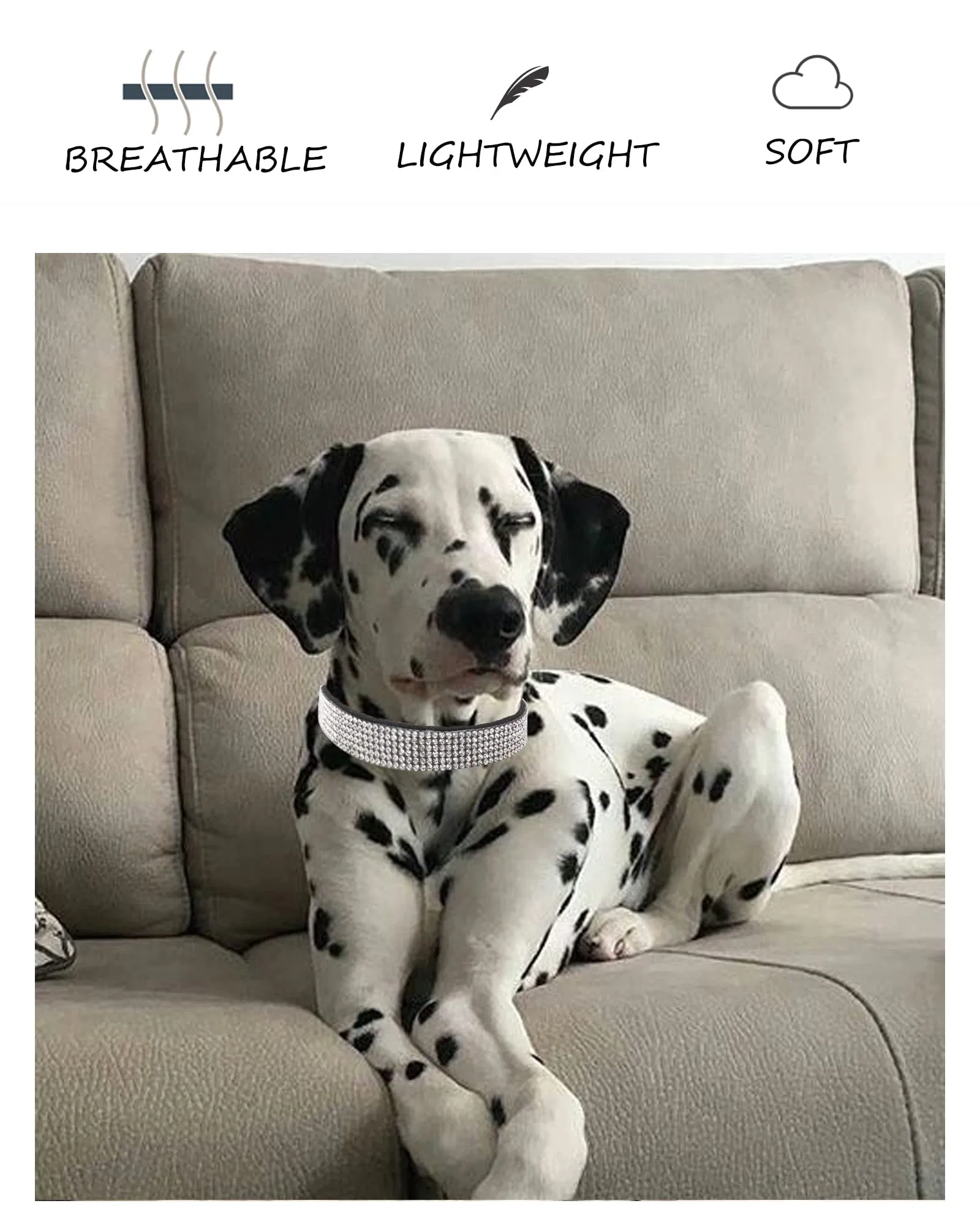 Dog Collar for Small Dogs Adjustable Leather Suede Bling Dog Collars