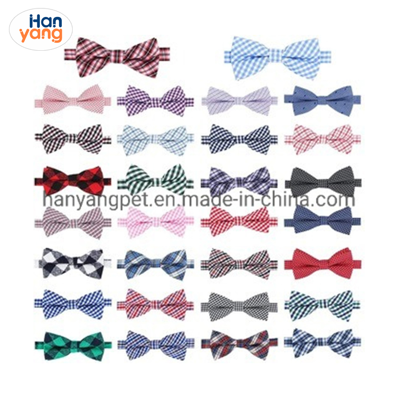 Hanyang OEM Pet Accessories Pet Product Custom Adjustable Pet Collar Bow Tie Classical Printing Dog Bowtie Custom Bowtie