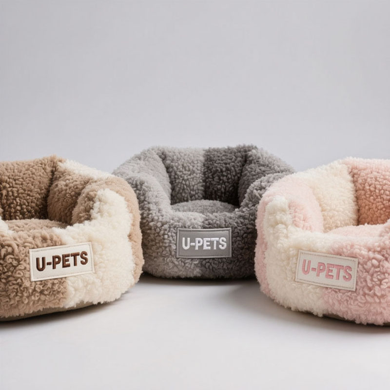 Factory Price Sherpa Fleece Calming Pet Bed for Indoor Cats and Dogs
