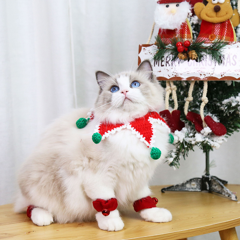 High Quality Hoopet Personalized Christmas Decoration Dog Cat Bandana Collar