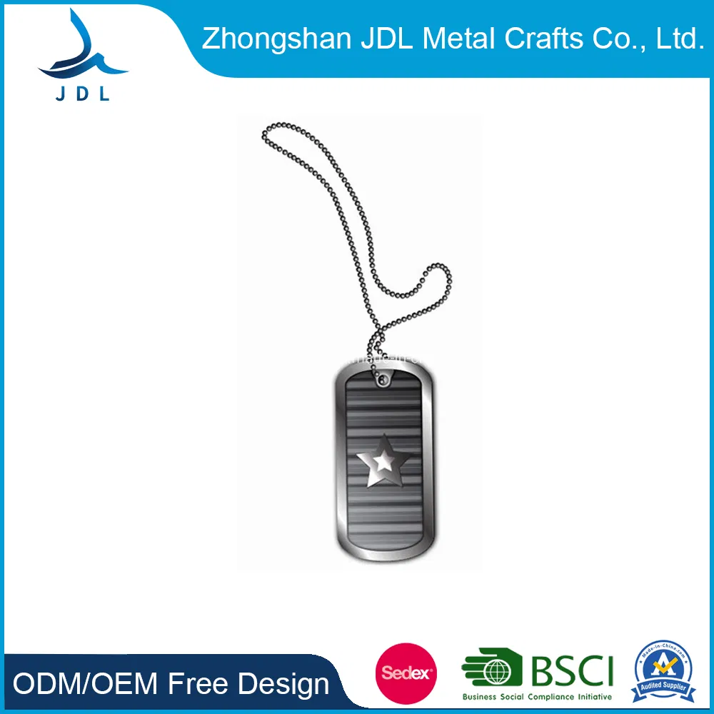 Custom Metal Zinc Alloy Embossing Embossing Machine Engraving Stainless Steel Blank ID 3D Logo Silver Plated Dog Tag Pendant for Decoration