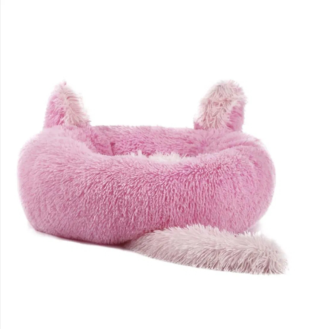 Pet Nest Soft Plush Donut Bed 9