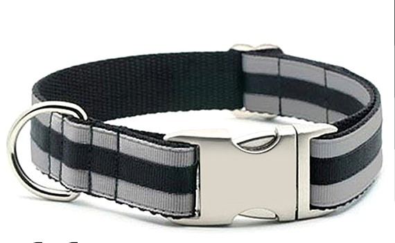 Wholesale Customized Plain Nylon Webbing Pet Dog Collars with Double Layer Ribbon