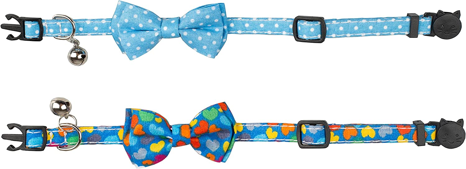 Collar for Cats Pets Breakaway with Bell Bowtie Floral