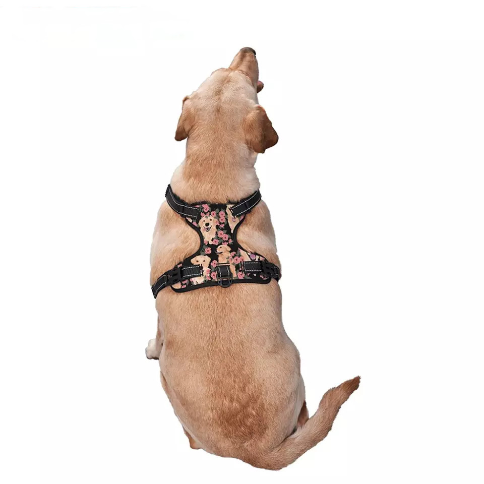 Custom Breathable Adjustable Harness Soft Padded Pet Vest for Easy Control Handle