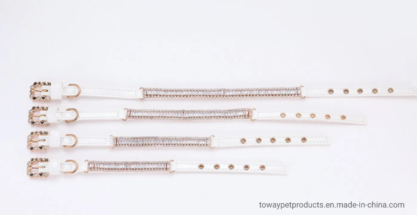 Luxury Pet Rhinestone Lead Pet Accessories Dog Diamond Design Collars