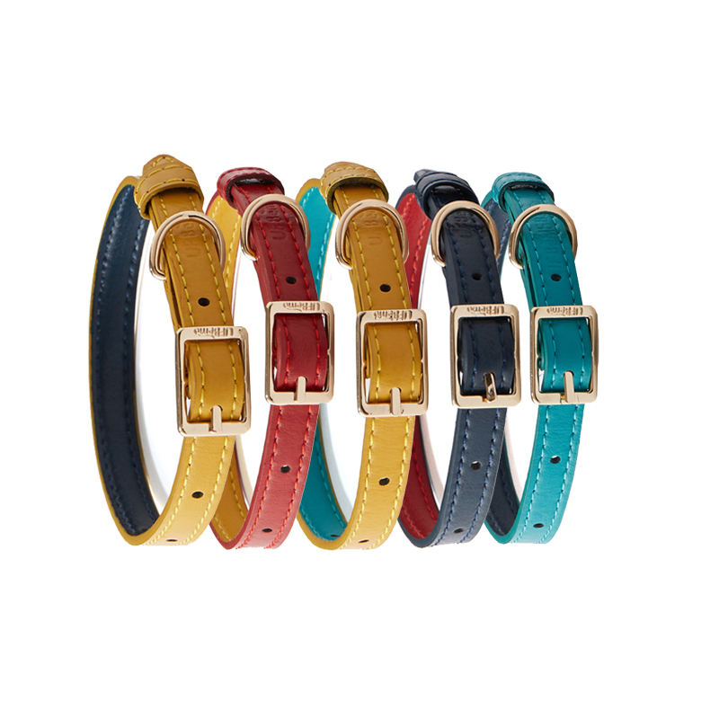Adjustable Custom Pattern No Pull Luxury PU Leather Pet Collar