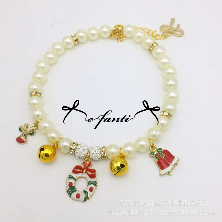 Cute Pet jewelry Necklace Design Rhinestone Dog Pearl Collars