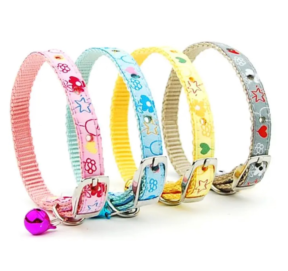 Wholesale in Stock Floral Printing Luxury Small Nylon Pet Cat Collar