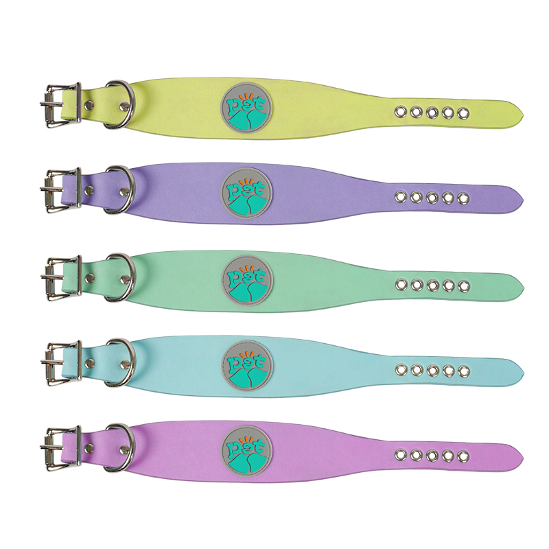 Factory Fashion Black Adjustable Comfort Pet Dog Collar and Leash, Durable PU Leather Dog Collars Logo Custom