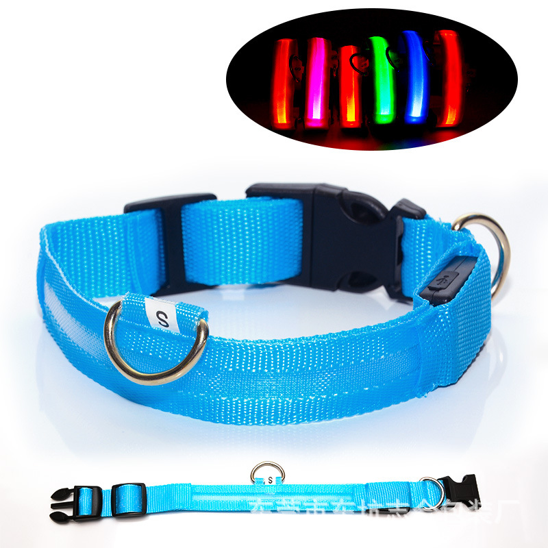 Dog Luminous Collar, USB Charging Neck Ring, Nylon Ribbon Mesh Collar, LED Pet Dog Luminous Pet Collar