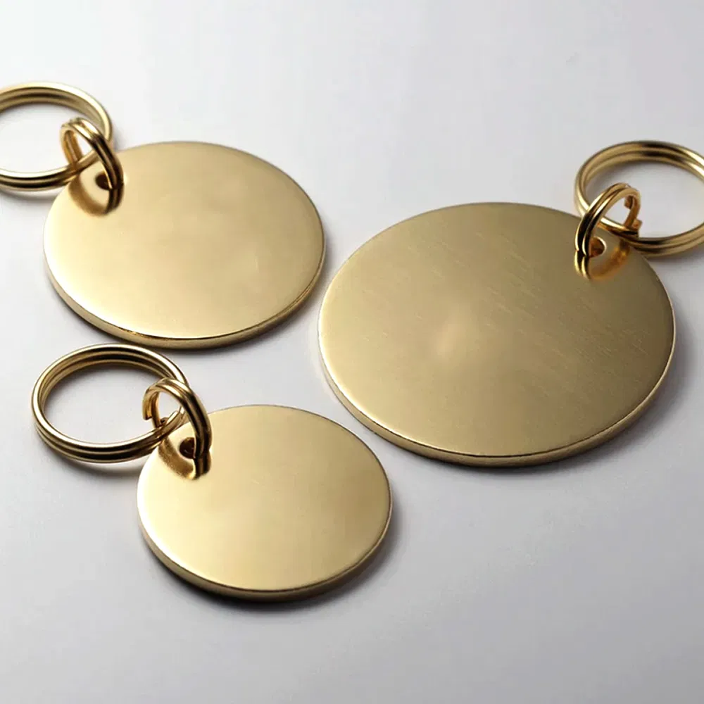 Custom Pet Products Logo Stainless Steel Engraved Metal Blank Charm Tag Logo Dog Tag Gift Cute Personalized Gold Metal Pet Tags Collar
