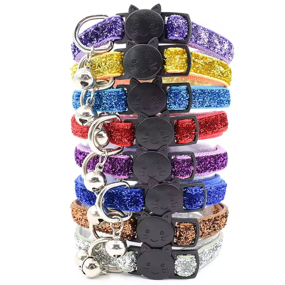 Charming Shiny Pet Accessories Pet Collars with Bells for Kittens and Puppies
