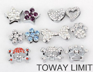 Crystal Letters for PU Lead Pet Collars Slider Accessories