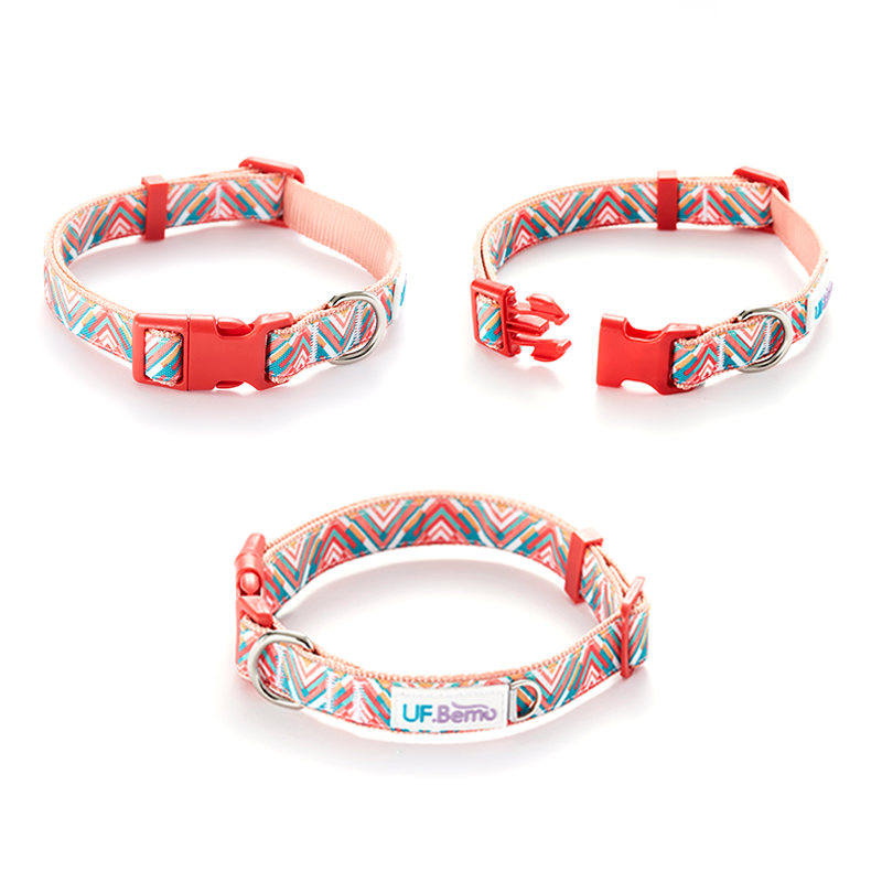 Hot Sale Customized Multi Colors Print Dog Collars Quick Release Adjustable Pet Cat Dog Collar