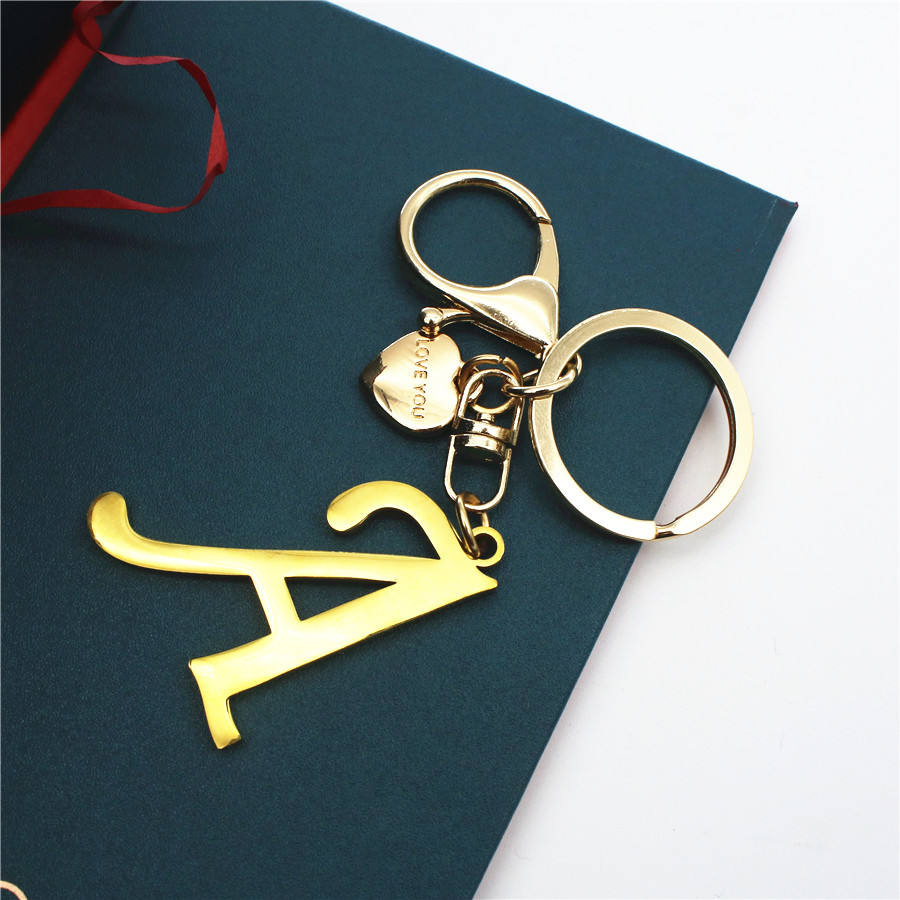 26 Capital English Letters Metal Key Chain Pendant
