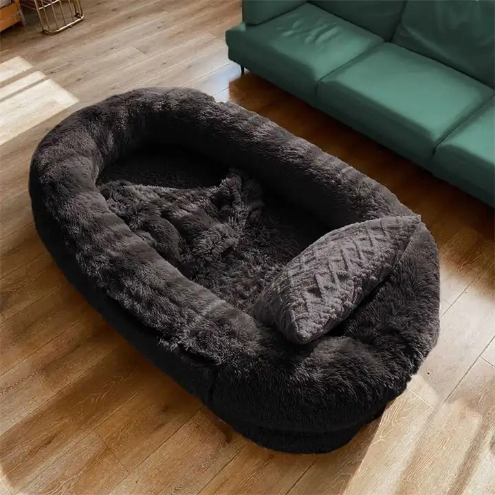 Wholesale Giant Plush Dog Sofa Bed Round Design Human Pet