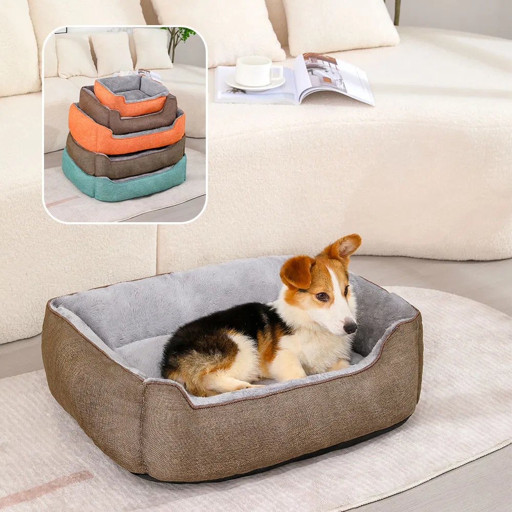 Luxury Fluffy Cushion Plush Soft Donut Dog Bed Accessories Washable Calming Sofa Camas Para Perros Large Custom Cat Dog Pet Bed