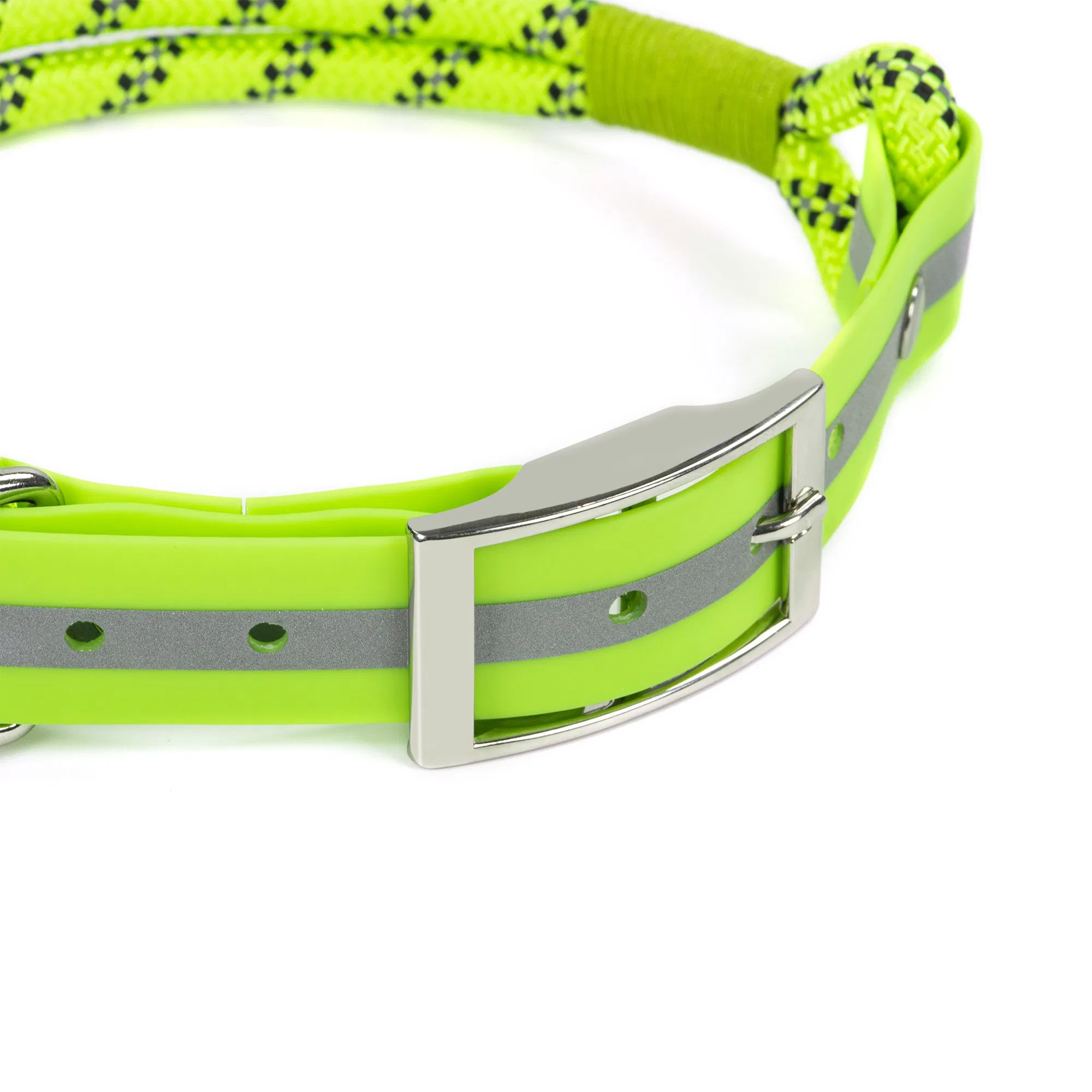 Luxury Adjustable Tactical Dog Collar Soft Knit Handle Ribbon Heavy Duty Bungee Leash Printed Dog Collar for Training