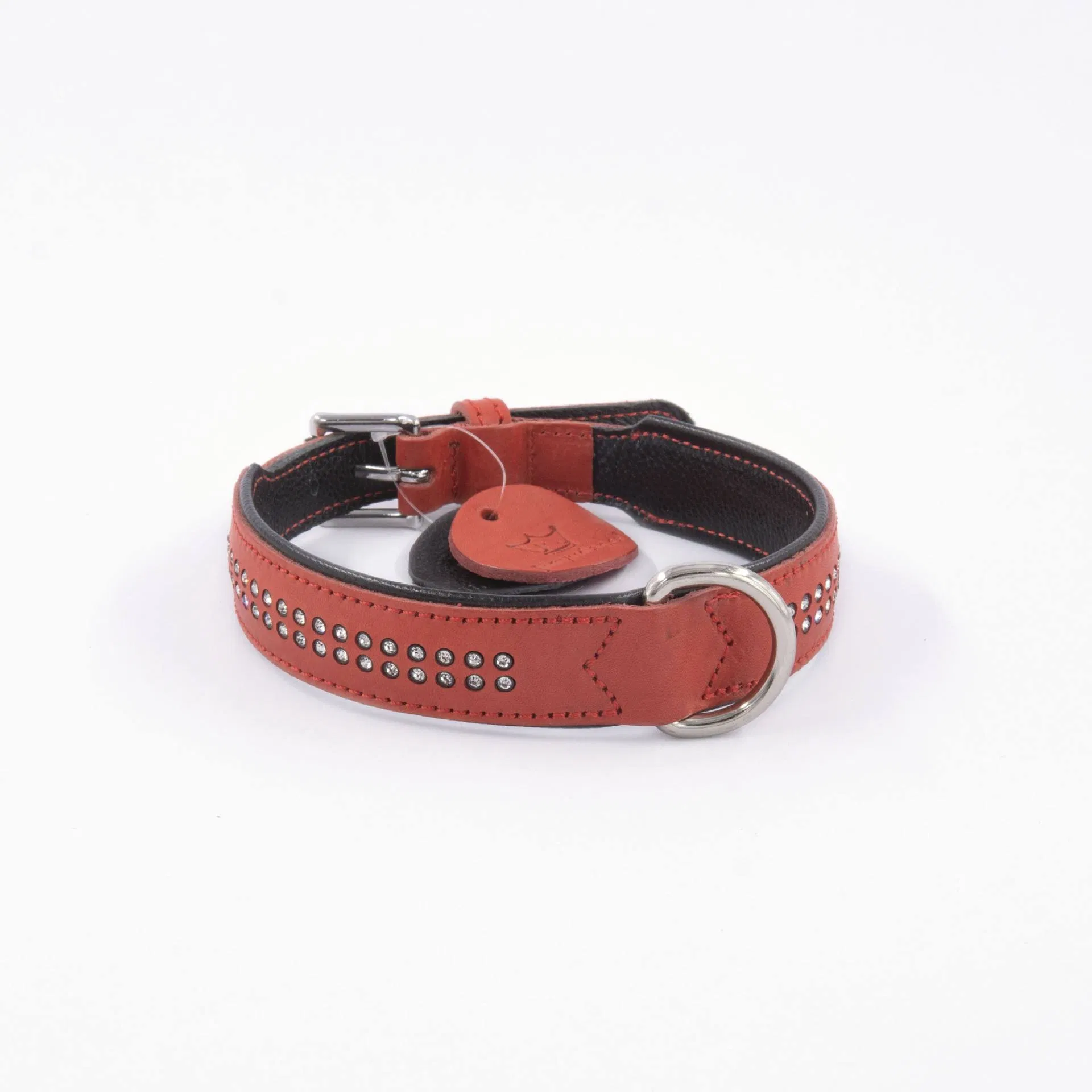 Hot Sale Wholesale Manufacturer Custom Adjustable Luxury Soft Leather Pet Dog Collar with Crystal
