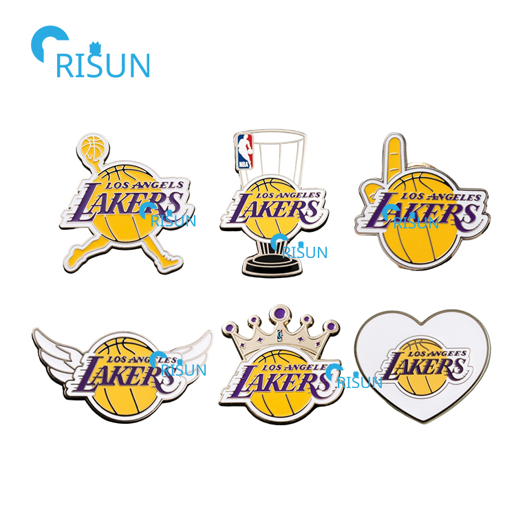 NBA Basketball Los Angeles Lakers Cap Hat Tie Tack Pin Earring Necklace Cufflink Tie Clip Bar Refrigerator Magnet Keychain Keyring Badge Enamel Lapel Pin Set