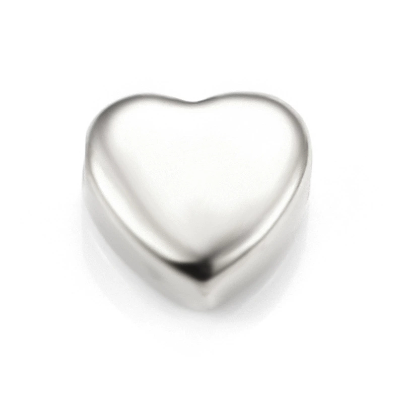 Wholesale High Polish Stainless Steel Heart Pendant Spacer Beads Cute Through-Hole Love Charms for Women Jewelry Components