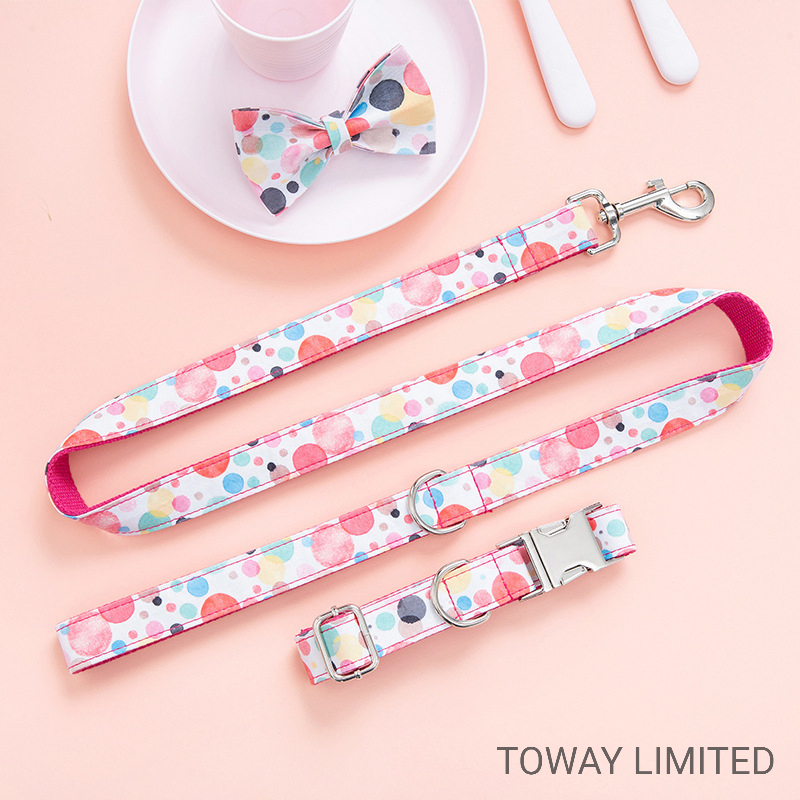 Design Pet Products Bowknot Dog Nylon Collars Pet Leash