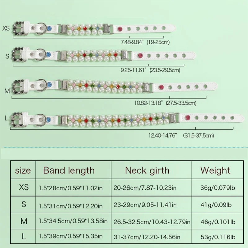 Pet Collar Pet Leash PU Leather Delicate Imitation Pearl Dog Pearl Collars Built in Wire Rope for Dog Cat Collar Chain Leash Set