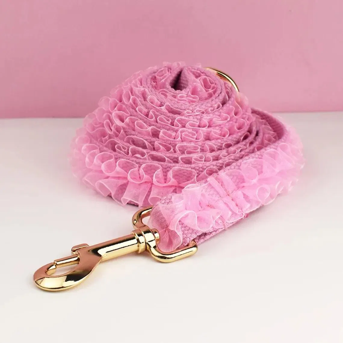 Lace Wedding Dog Collar Flower and Lead Set