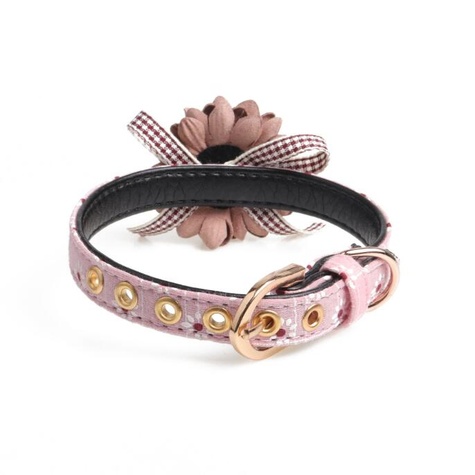 Girl Puppy Collars Pet Floral Accessories