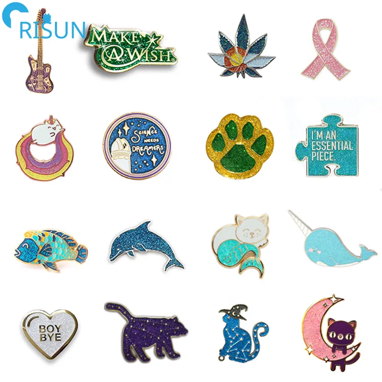 Glitter Enamel Pins