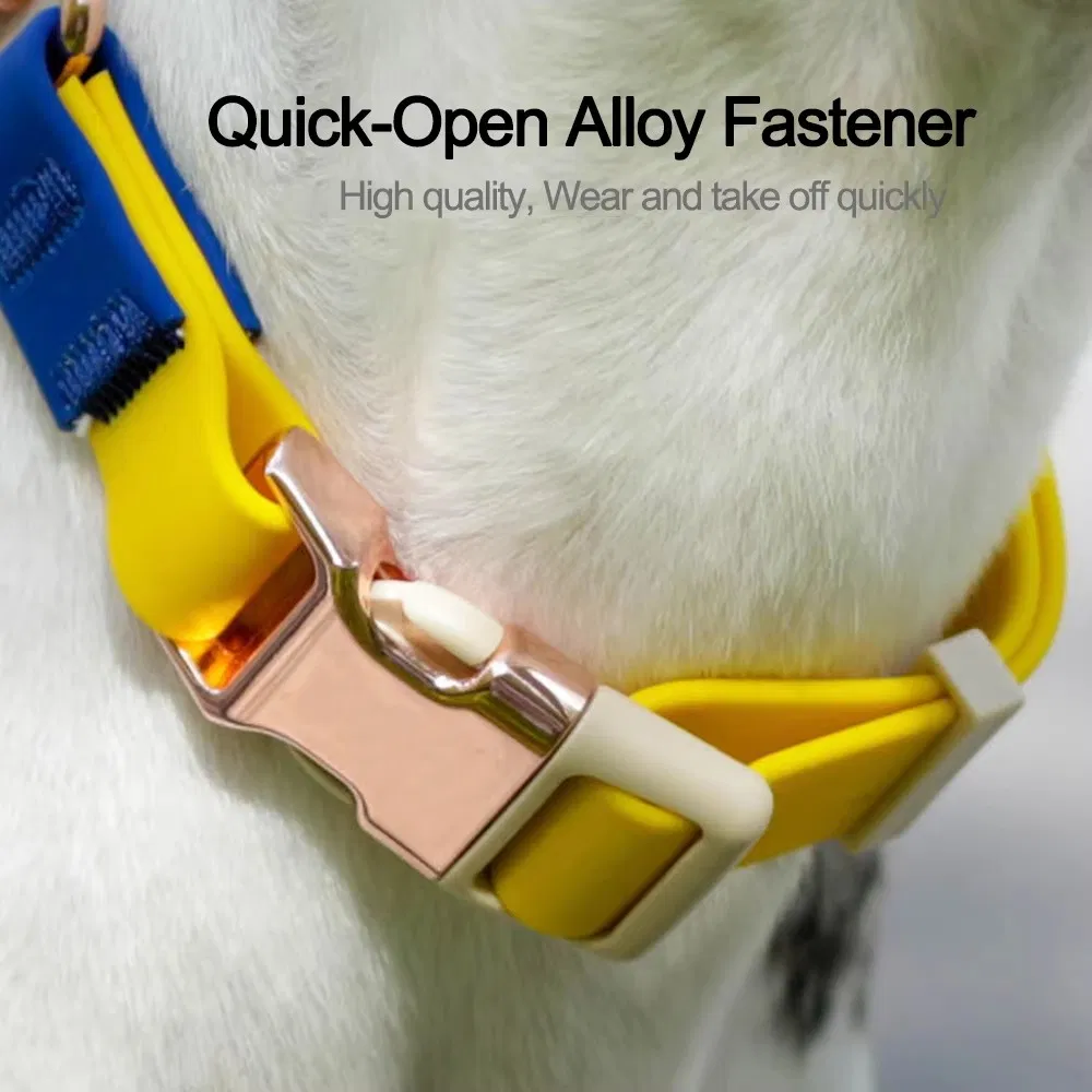 Luxury Multi-Color Waterproof Adjustable Design PVC Martingale Chain Dog Collars Gold O Ring Training Dog Collar