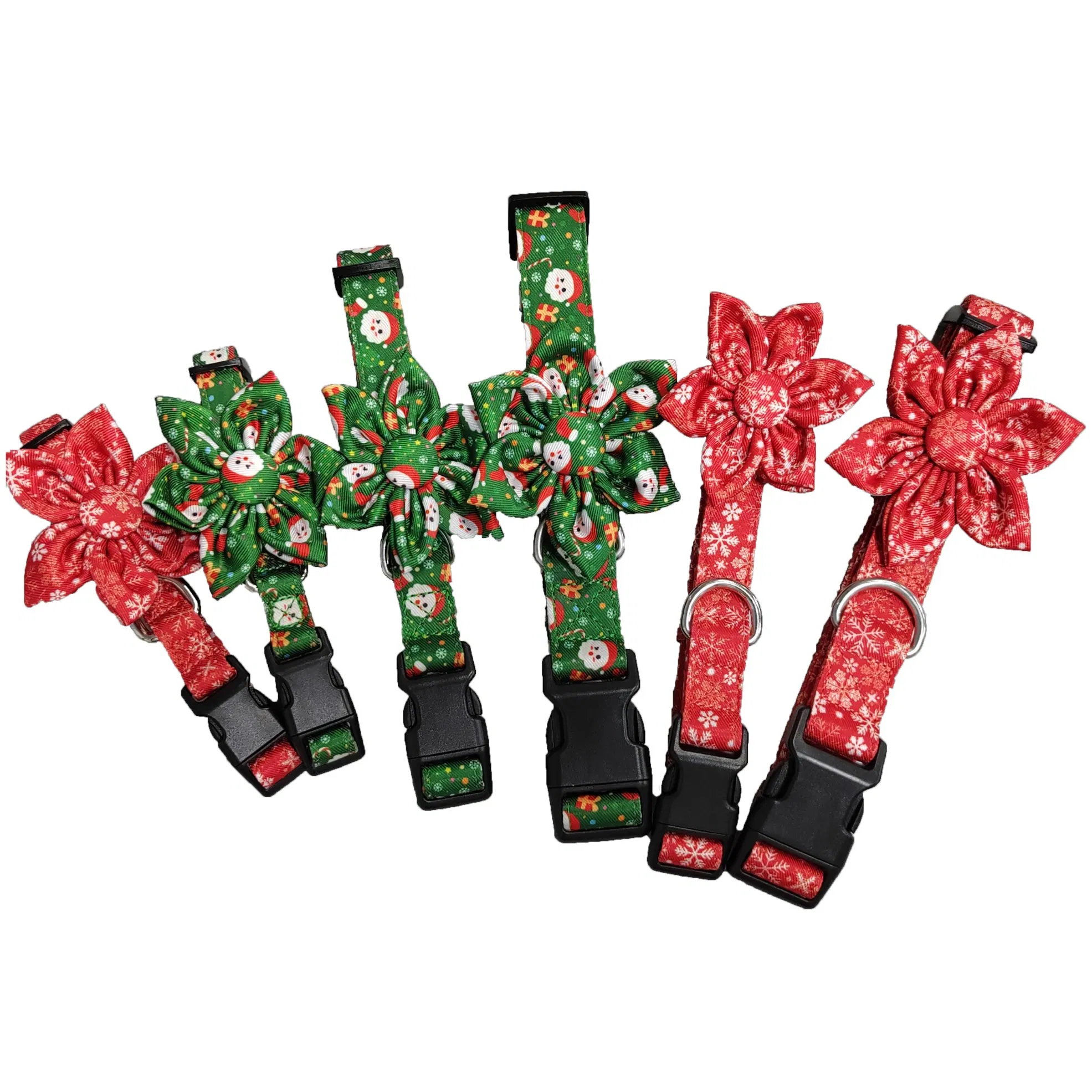 2024 New Style Christmas Halloween Theme Breakaway Cat Dog Collar Leash Harness Set Heat Transfer Printed Dog Collar Sublimation Collar with Bowknot